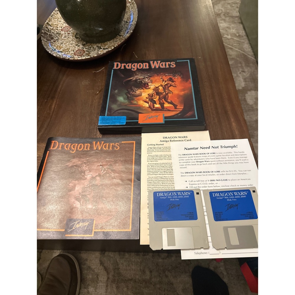 Dragon Wars Amiga 1989 Interplay Big Box Vintage PC Game Boris Vallejo Art